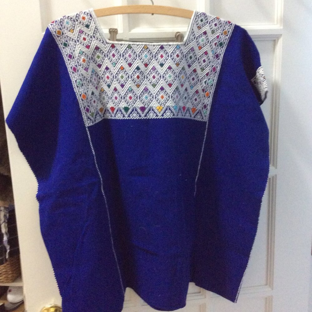 Blue Bohemian Embroidered Tunic